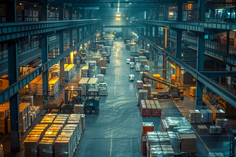 futuristic warehouse operation